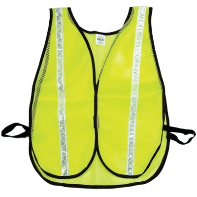 16304-10-1000, Lime Soft Mesh Safety Vest - 1 White Reflective, Flagging Direct
