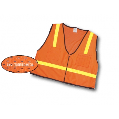 16310, Surveyor Vest Mesh Back With Pockets, Flagging Direct