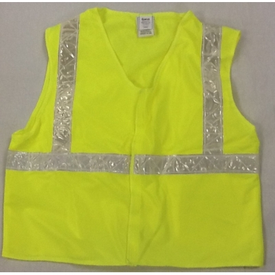 16327, ANSI Class 2 Solid Lime Vest w/White Reflective, Flagging Direct
