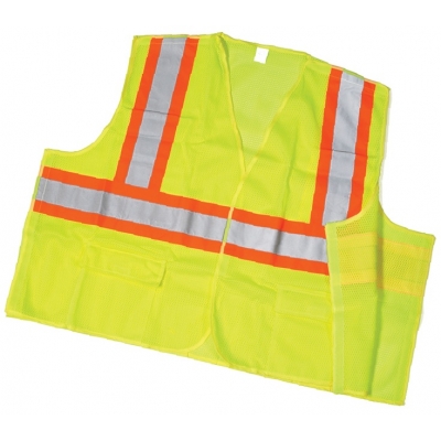 16386, ANSI Class 2 Lime Mesh Tearaway With Pockets, Flagging Direct