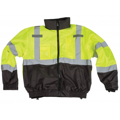 16500-138, 3-in-1 ANSI Class 3 Lime/Black Bomber Jacket, Flagging Direct