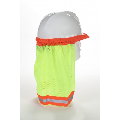 65500-139-100, ANSI Lime Mesh Hard Hat Neck Shade w/Reflective, Flagging Direct