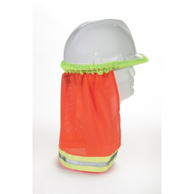 65500-45-100, ANSI Orange Mesh Hard Hat Neck Shade w/Reflective , Flagging Direct