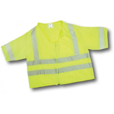 80061, ANSI Class 3 Lime Solid Durable Flame Retardant Vest, Flagging Direct
