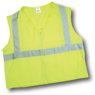 80070, ANSI Class 2 Lime Solid Durable Flame Retardant Vest, Flagging Direct