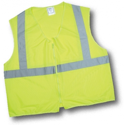 84900, ANSI Class 2 Lime Solid Non Durable Flame Retardant Vest, Flagging Direct