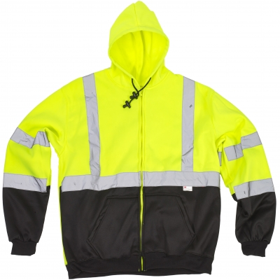 16385-138, ANSI Class 3 Lime Black Hoodie, Flagging Direct