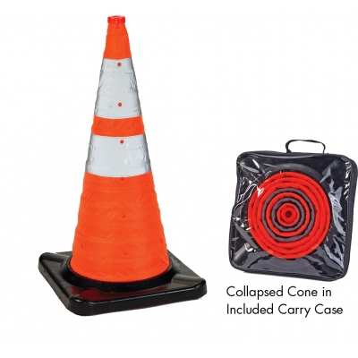 17731-0-28, 28 Deluxe Collapsible Traffic Cones with Rubber Base, Flagging Direct